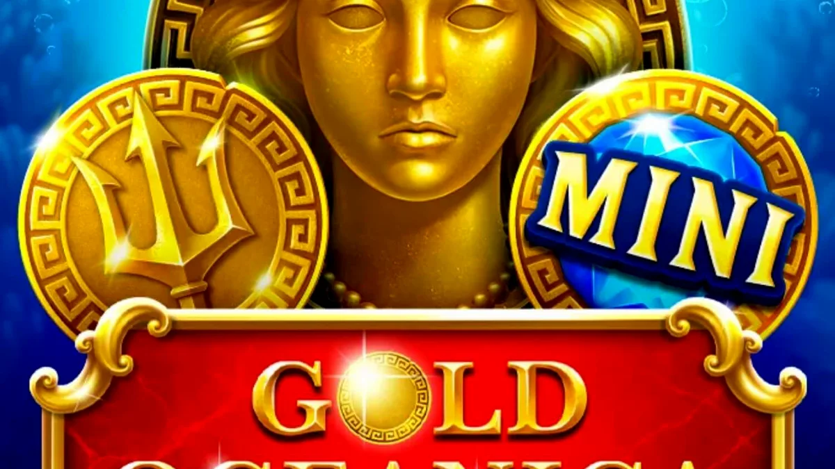 Tampilan visual slot Gold Oceanica dengan tema bawah laut dan dewi laut