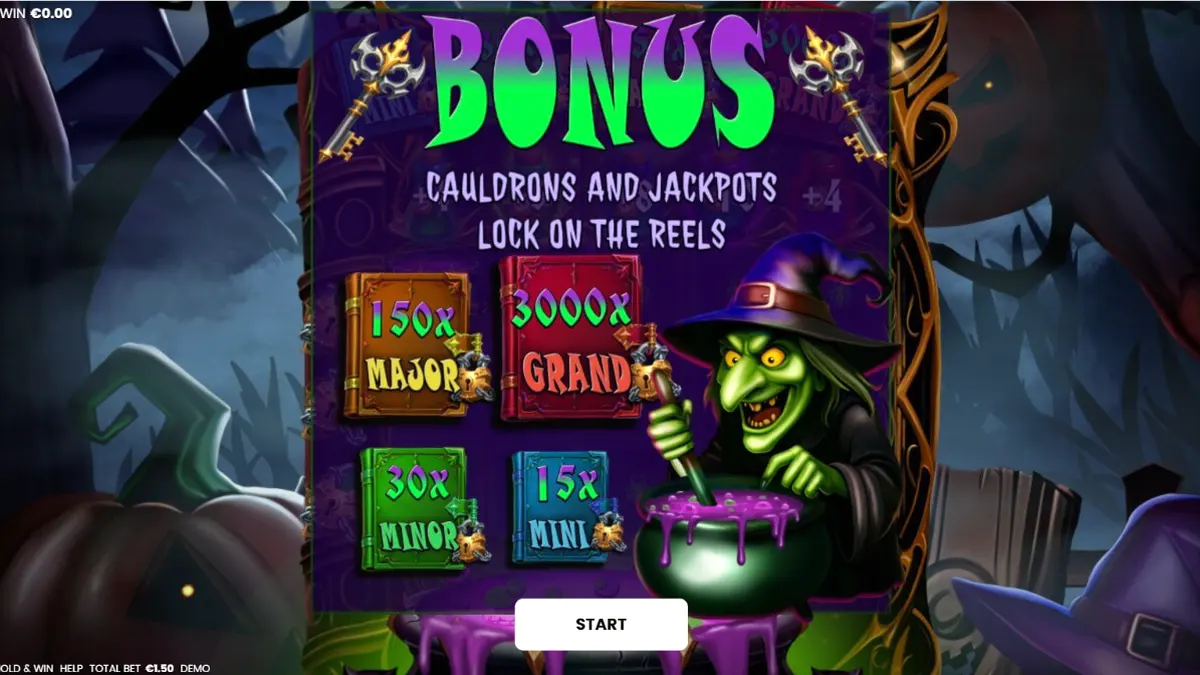 Tampilan visual slot Witches’ Fortune dengan tema sihir dan ramuan ajaib